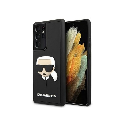 Husa Premium Originala Karl Lagerfeld Compatibila Cu Samsung Galaxy S21Ultra, 3D Rubber Karl Head, Negru